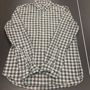 J. Crew Blue and White Plaid Shirt